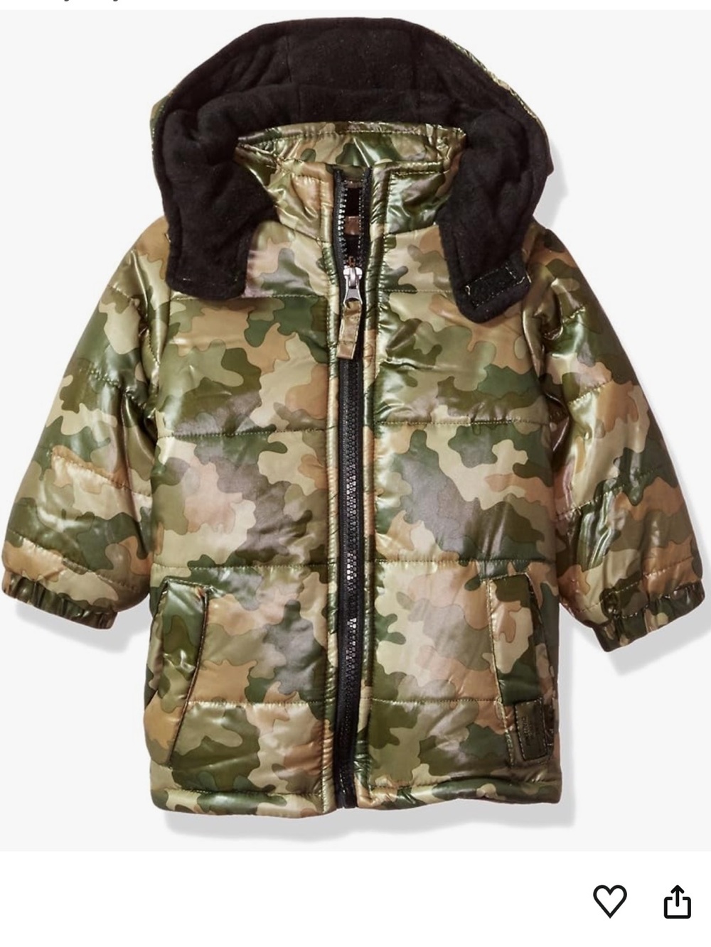BNWT iXtreme Baby Boy Classic Camo Puffer Jacket Size 18M Hooded Winter Coat